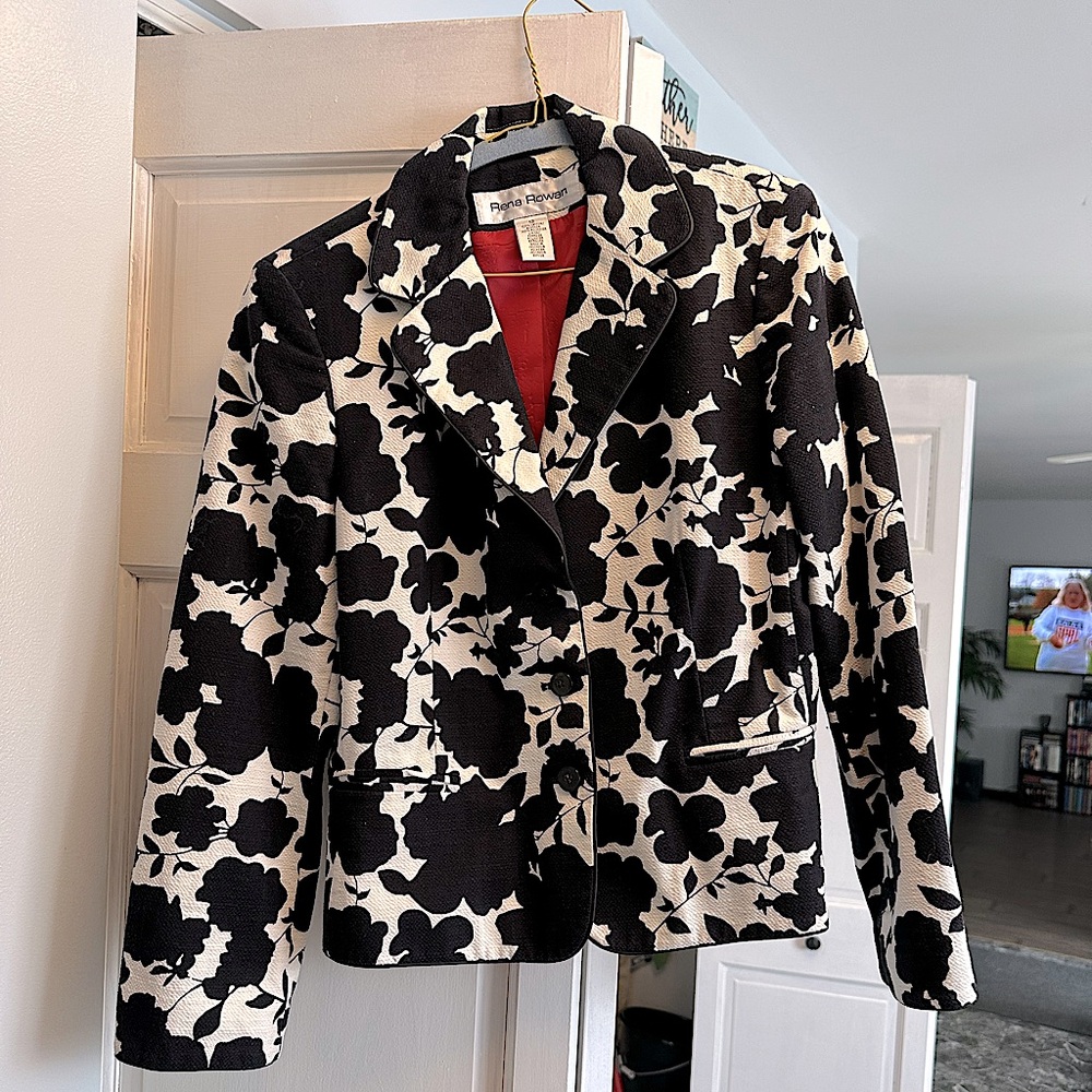 Rena Rowan black floral jacket - sz .12